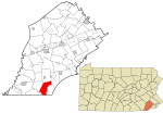 Chester County Pennsylvania incorporated and unincorporated areas Franklin highlighted